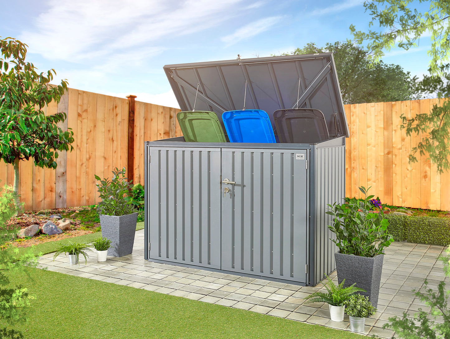 Grey Bin Storage Unit