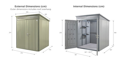 HEX Living - Hixon Pent Metal Shed