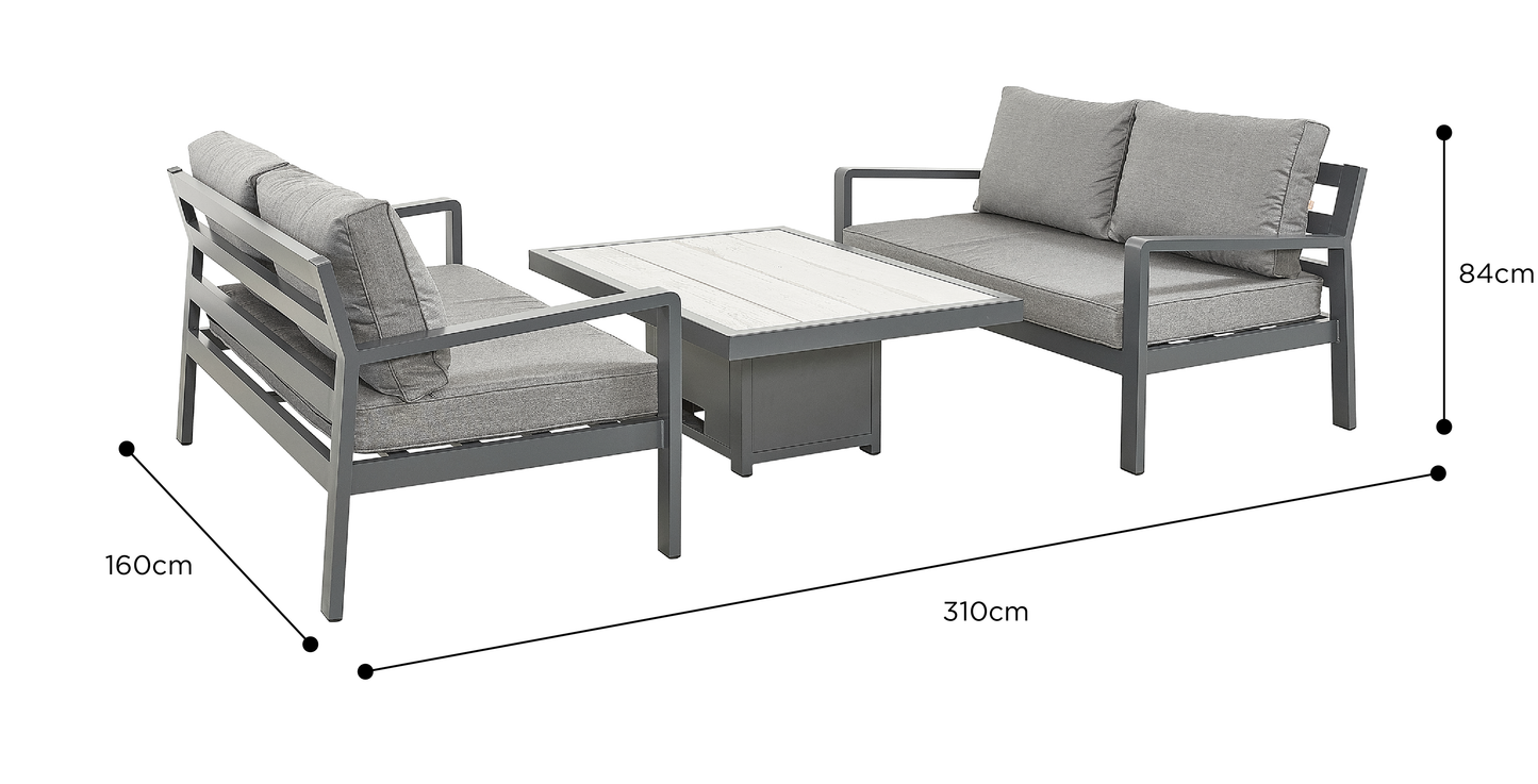 Rectangular Table with Two Sofas