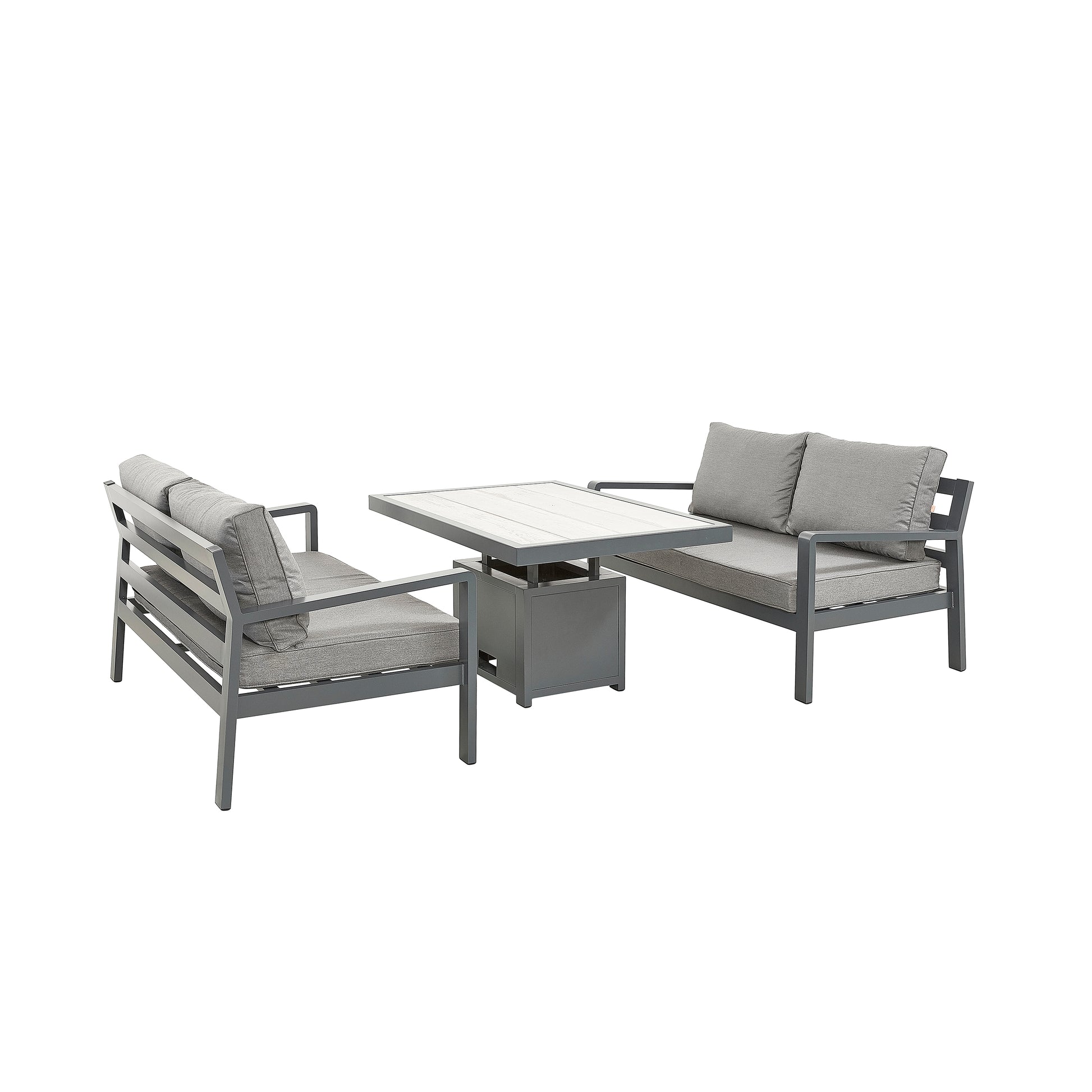 Outdoor Garden Rectangular Table with Two Sofas