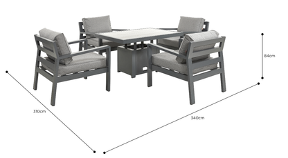 Outdoor HEX Living - Rectangular Table with Four Chairs