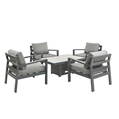 Dual Height Rectangular Table with Four Chairs