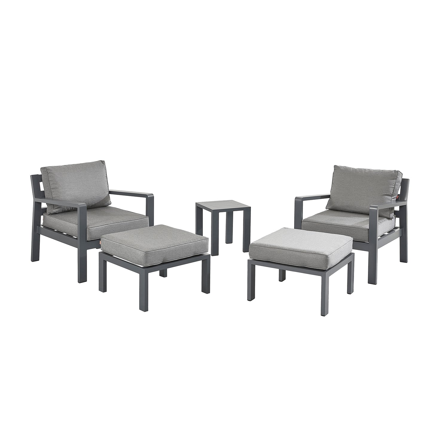 HEX Living - Tutbury Footstool with Two Chairs and Side Table Set