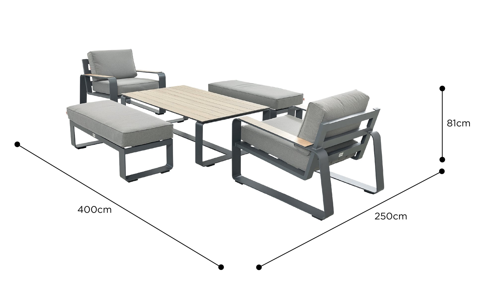 HEX Living- Sandon Bench and Chair Set - Beyond outdoor living