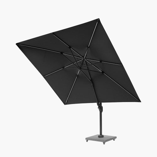 Pacific Lifestyle - Glow Challenger T2 3m Square Anthracite Free Arm Parasol - Beyond outdoor living