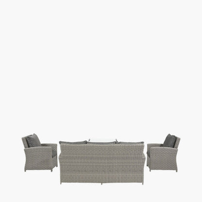 Pacific Lifestyle - Slate Grey Barbados 3 Seater Lounge Dining Set with Ceramic Top and Fire Pit - Beyond outdoor living