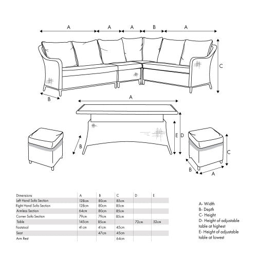 Pacific Lifestyle - Stone Grey Antigua Corner Set with Ceramic Top - Beyond outdoor living