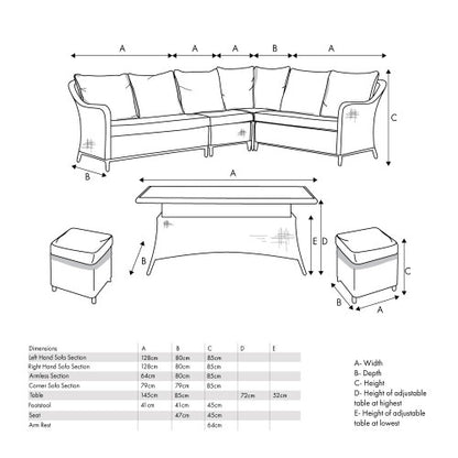 Pacific Lifestyle - Stone Grey Antigua Corner Set with Ceramic Top - Beyond outdoor living