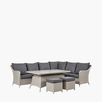 Pacific Lifestyle - Stone Grey Antigua Corner Set with Ceramic Top - Beyond outdoor living