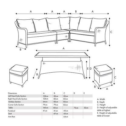 Pacific Lifestyle - Stone Grey Antigua Corner Set with Polywood Top - Beyond outdoor living