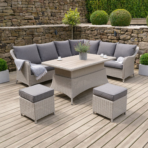 Pacific Lifestyle - Stone Grey Antigua Corner Set with Polywood Top - Beyond outdoor living