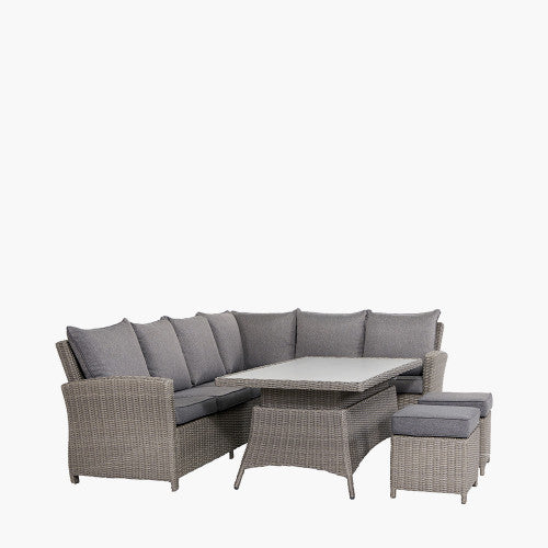 Pacific Lifestyle - Slate Grey Barbados Corner Set Long Left with Ceramic Top - Beyond outdoor living