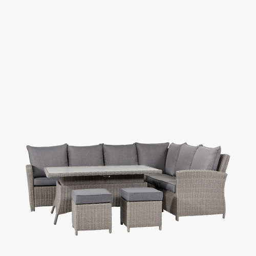 Pacific Lifestyle - Slate Grey Barbados Corner Set Long Left with Ceramic Top - Beyond outdoor living