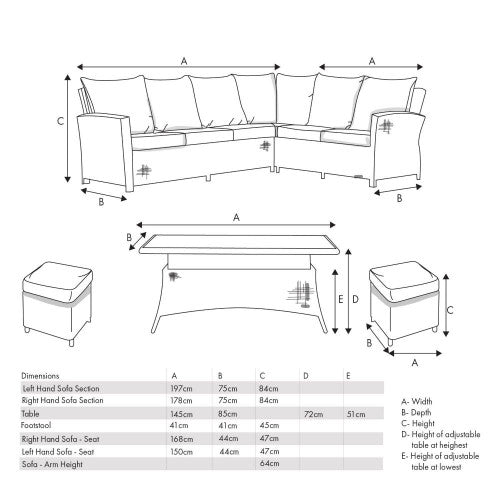 Pacific Lifestyle - Slate Grey Barbados Corner Set Long Left with Ceramic Top - Beyond outdoor living