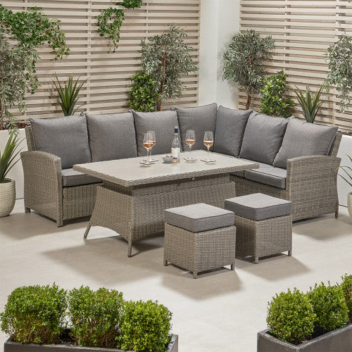 Pacific Lifestyle - Slate Grey Barbados Corner Set Long Left with Ceramic Top - Beyond outdoor living