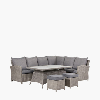 Pacific Lifestyle - Slate Grey Barbados Corner Set Long Left with Ceramic Top - Beyond outdoor living