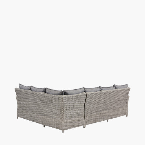 Pacific Lifestyle - Slate Grey Barbados Corner Set with Ceramic Top and Fire Pit - Beyond outdoor living