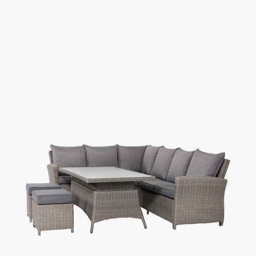 Pacific Lifestyle - Slate Grey Barbados Corner Set Long Right with Ceramic Top - Beyond outdoor living