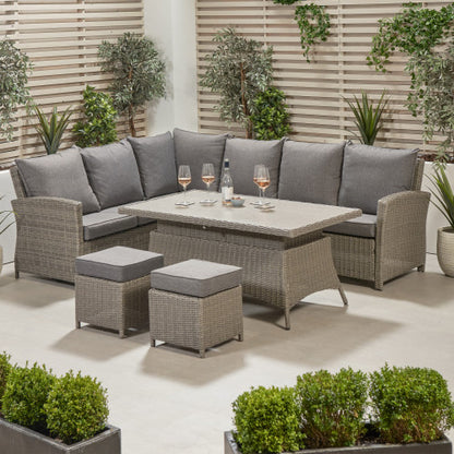 Pacific Lifestyle - Slate Grey Barbados Corner Set Long Right with Ceramic Top - Beyond outdoor living