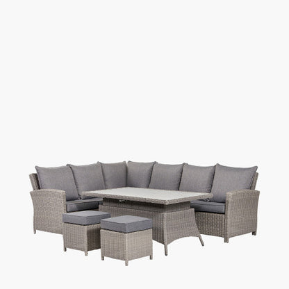 Pacific Lifestyle - Slate Grey Barbados Corner Set Long Right with Ceramic Top - Beyond outdoor living