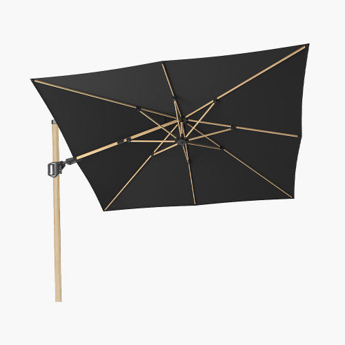 Pacific Lifestyle - Challenger T2 Oak 3m Square Faded Black Free Arm Parasol - Beyond outdoor living