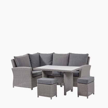 Pacific Lifestyle - Slate Grey Barbados Compact Corner Set with Ceramic Top - Beyond outdoor living