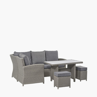 Pacific Lifestyle - Slate Grey Barbados Compact Corner Set with Ceramic Top - Beyond outdoor living