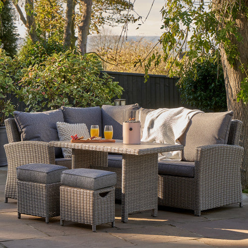 Pacific Lifestyle - Slate Grey Barbados Compact Corner Set with Ceramic Top - Beyond outdoor living