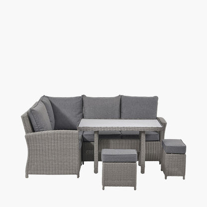 Pacific Lifestyle - Slate Grey Barbados Compact Corner Set with Ceramic Top - Beyond outdoor living