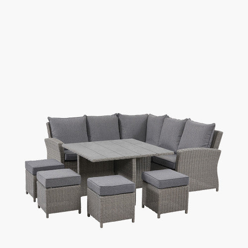 Pacific Lifestyle - Slate Grey Barbados Square Corner Set with Ceramic Top - Beyond outdoor living