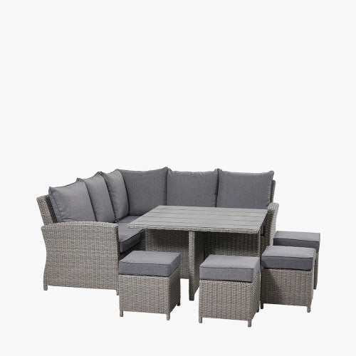 Pacific Lifestyle - Slate Grey Barbados Square Corner Set with Ceramic Top - Beyond outdoor living