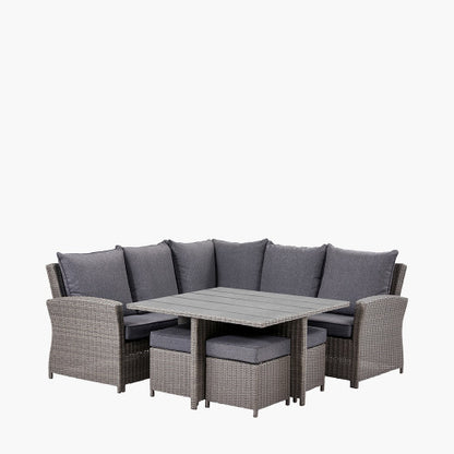 Pacific Lifestyle - Slate Grey Barbados Square Corner Set with Ceramic Top - Beyond outdoor living