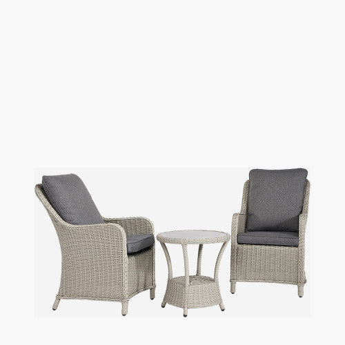Pacific Lifestyle -  Stone Grey Antigua Bistro Set with Ceramic Top - Beyond outdoor living
