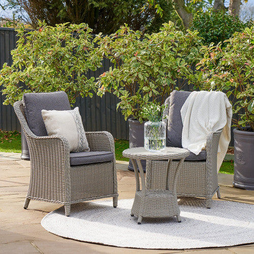 Pacific Lifestyle -  Stone Grey Antigua Bistro Set with Ceramic Top - Beyond outdoor living
