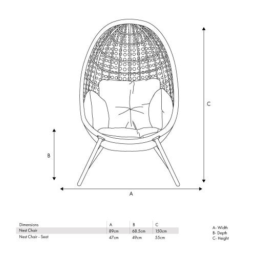 Pacific Lifestyle - Stone Grey St Kitts Single Nest Chair - Beyond outdoor living