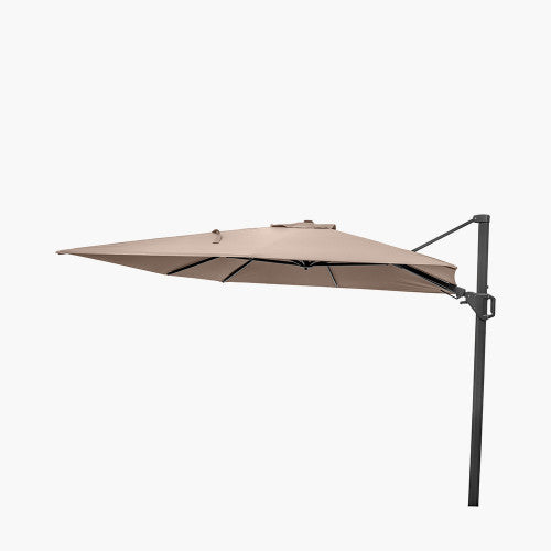 Pacific Lifestyle - Challenger T2 3.5 x 2.6m Oblong Taupe Free Arm Parasol - Beyond outdoor living