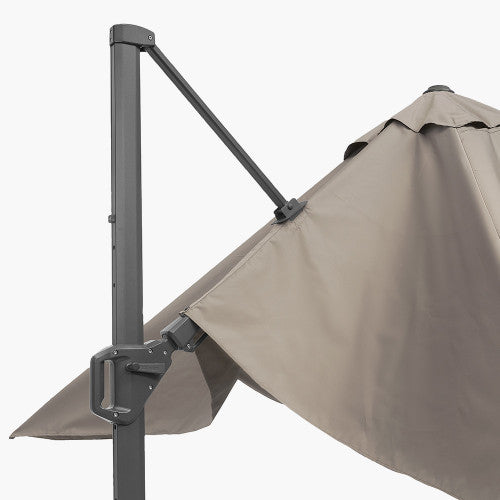 Pacific Lifestyle - Challenger T2 3.5 x 2.6m Oblong Taupe Free Arm Parasol - Beyond outdoor living