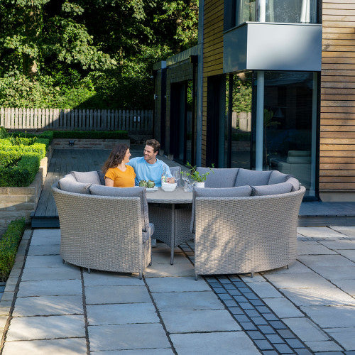 Pacific Lifestyle- Slate Grey Bermuda Lounge Dining Set with Ceramic Top - Beyond outdoor living