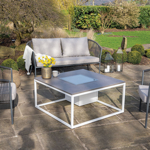 Pacific Lifestyle - Cosiloft 100 White and Grey Fire Pit Table - Beyond outdoor living