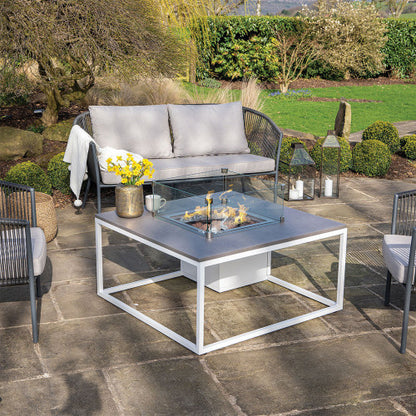 Pacific Lifestyle - Cosiloft 100 White and Grey Fire Pit Table - Beyond outdoor living