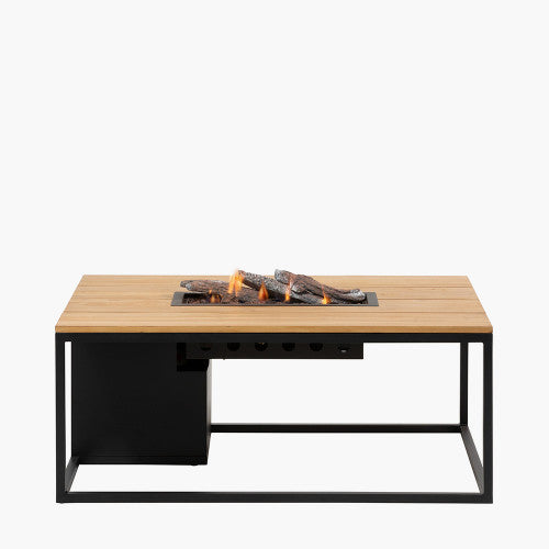 Pacific Lifestyle - Cosiloft 120 Black and Teak Fire Pit Table - Beyond outdoor living