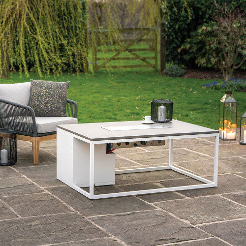 Pacific Lifestyle - Cosiloft 120 White and Grey Fire Pit Table - Beyond outdoor living