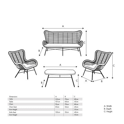 Pacific Lifestyle - Brisbane Lounge Set Grey - Beyond outdoor living