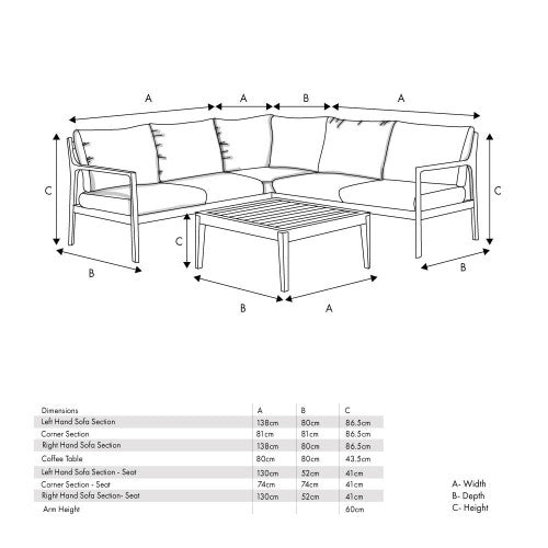 Pacific Lifestyle - Malta Corner Set K/D - Beyond outdoor living