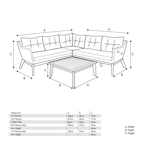 Pacific Lifestyle - Larissa Corner Set Kubu Grey K/D - Beyond outdoor living