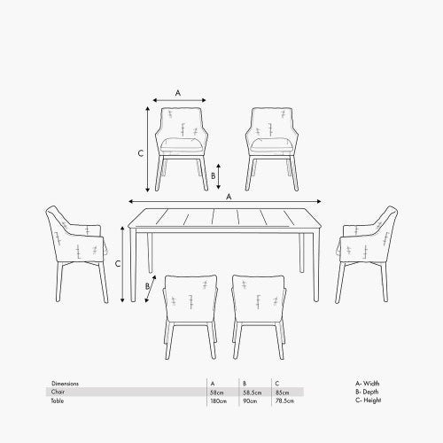 Pacific Lifestyle - Larissa Dining Set Kubu Grey K/D - Beyond outdoor living