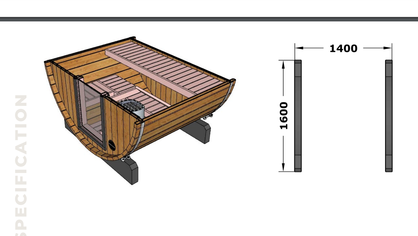 Gothenburg Wooden Barrel Sauna for 6 people - Beyond outdoor living