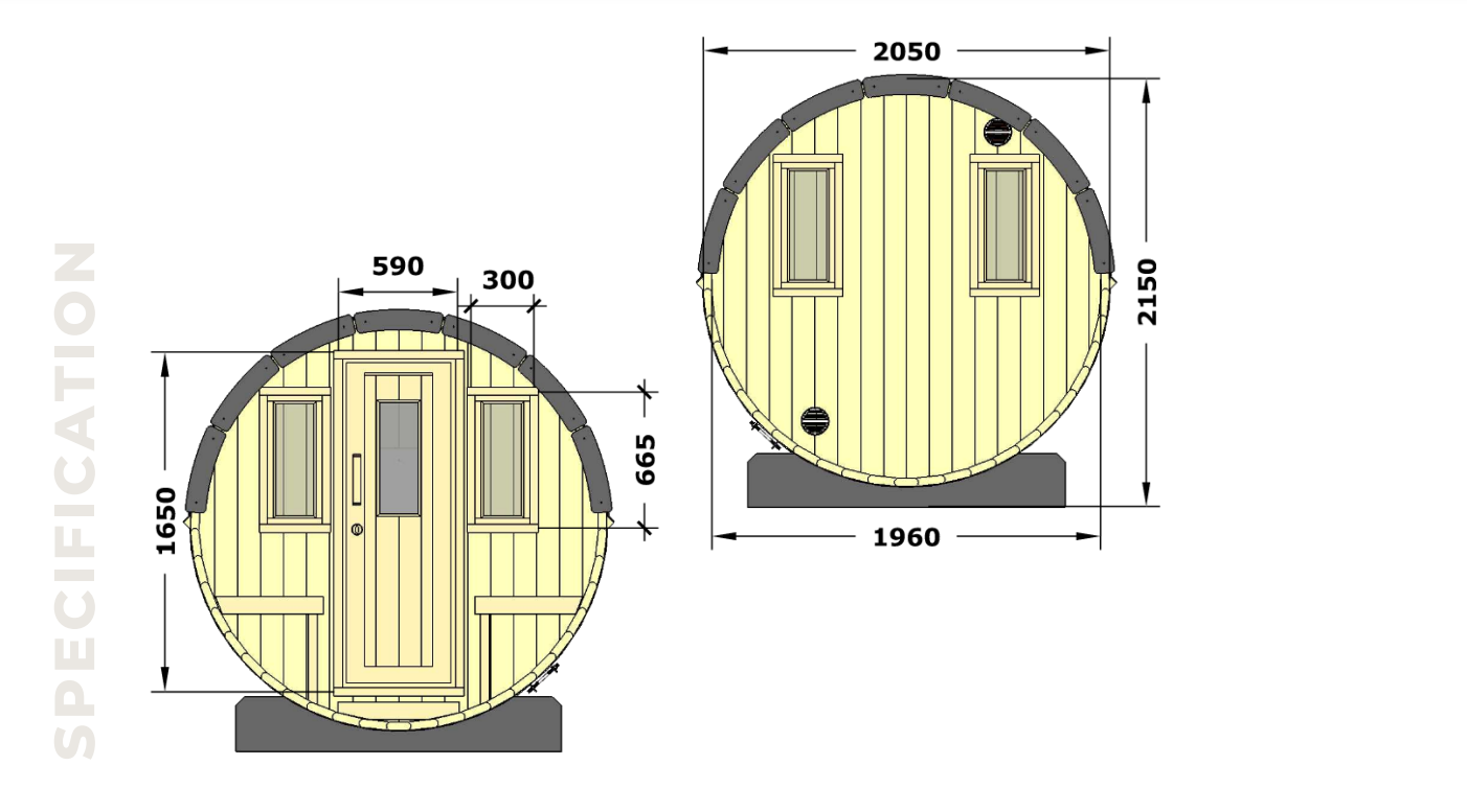 Gothenburg Wooden Barrel Sauna for 6 people - Beyond outdoor living