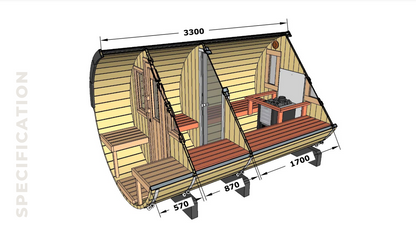 Gothenburg Wooden Barrel Sauna for 6 people - Beyond outdoor living