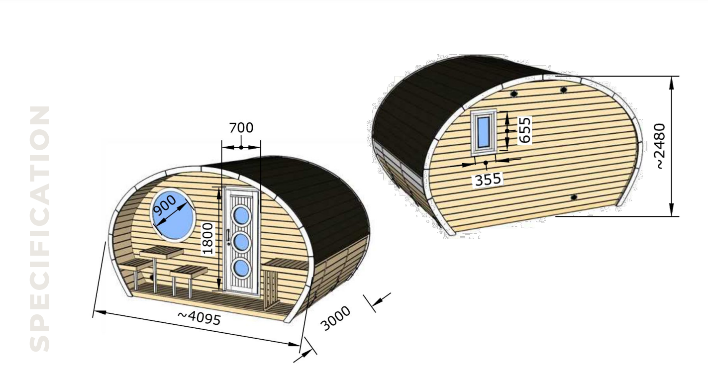 Reykjavík 2-Room Large Outdoor Sauna - Beyond outdoor living